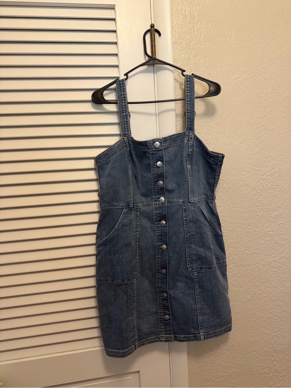 Divided Blue Denim Button-Front Mini Dress
